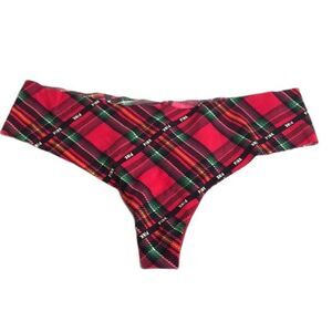 Victoria’s Secret PINK red plaid sexy thong panty size medium